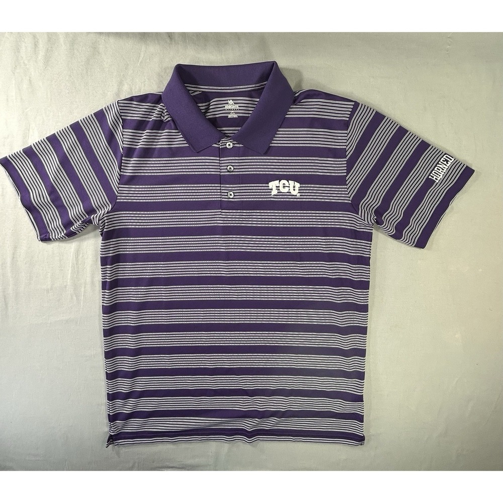Knights Apparel TCU Horned Frogs Striped Golf Polo Men's Large College NCAA